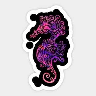 Purple Seahorse Tattoo Sticker